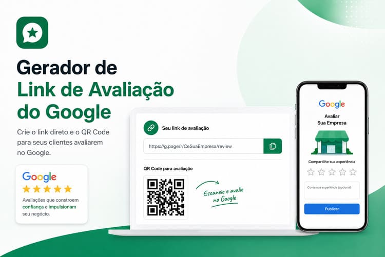 >Gerador de link de avaliação do Google